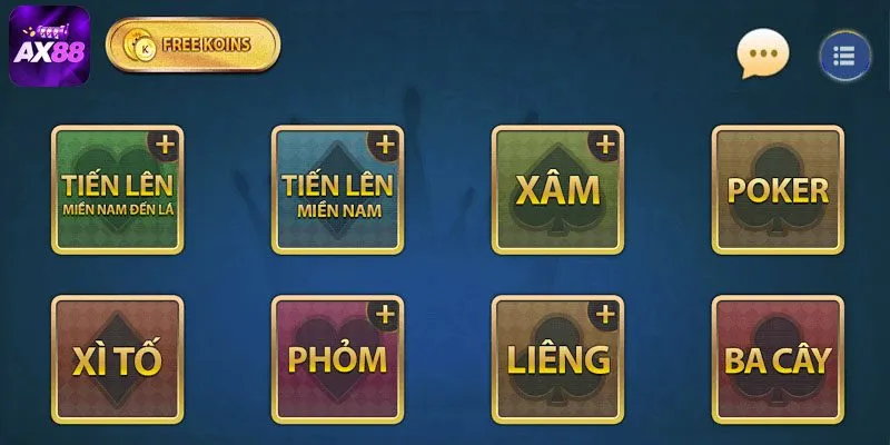 Điểm tên những sản phẩm hấp dẫn nhất mà Game bài AX88 đang cung cấp