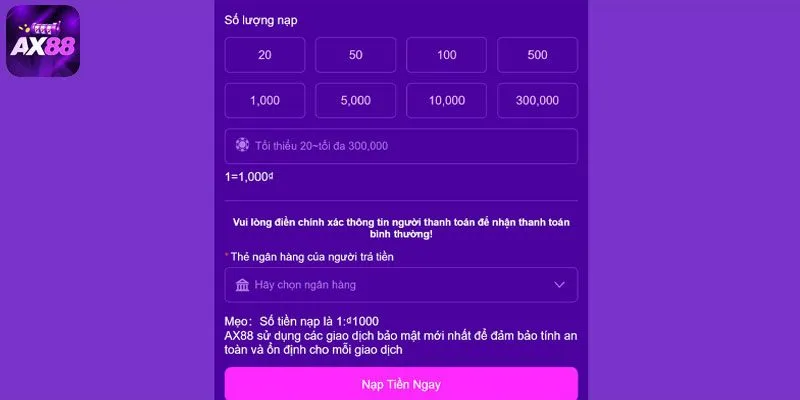 Một số lý do khiến quá trình nạp tiền AX88 của bạn bị lỗi